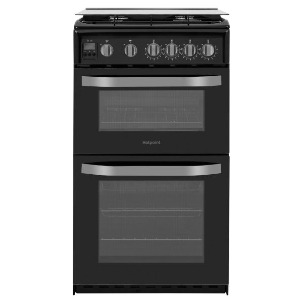 Hotpoint HD5G00CCBK 500mm Twin Cavity Gas Cooker